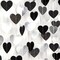 Black White-Silver Party-Decoration Heart Garland (Blace Silver Heart) 52 Feet